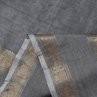 Grey - Cotton Kanchipuram Fabric with Zari Border 31