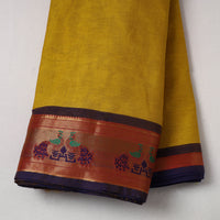 Yellow - Cotton Kanchipuram Fabric with Zari Border 34