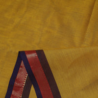 Yellow - Cotton Kanchipuram Fabric with Zari Border 34