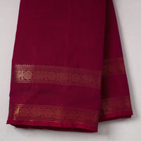 Maroon  - Cotton Kanchipuram Fabric with Zari Border 38