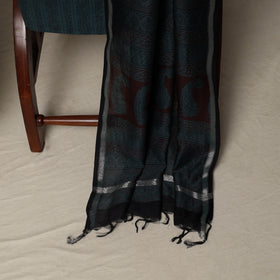 Bagh Hand Block Print Natural Dyed Chanderi Silk 3pc Unstitched Dress Material Suit Set 02