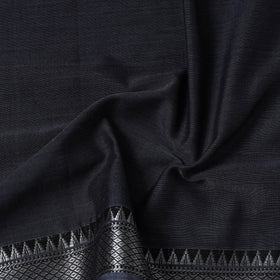 Buy Grey Mercerised Cotton Zari Border Dharwad Fabric