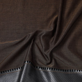 Brown Mercerised Cotton Zari Border Dharwad Fabric