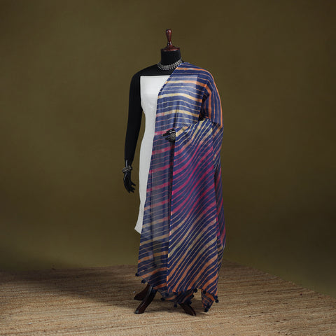 Leheriya Tie-Dye Kota Doria Cotton Dupatta with Tassels 02