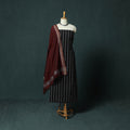 Jacquard Woven 2pc Cotton Unstitched Dress Material Kurta Set with Earrings 09