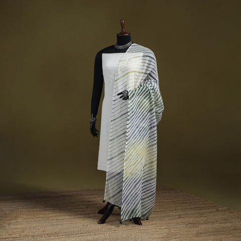 Leheriya Tie-Dye Kota Doria Cotton Dupatta with Tassels 01