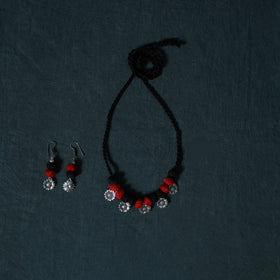 Jacquard Cotton 2pc Unstitched Dress Material Kurta Set with Jewellery Set 13