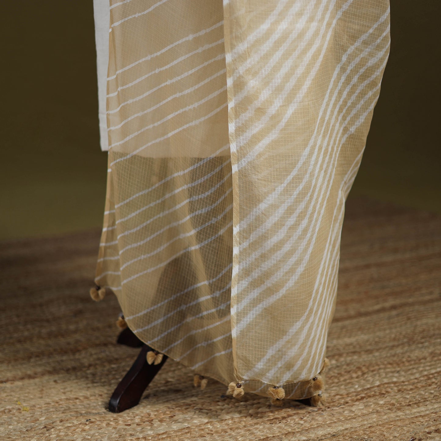 Leheriya Tie-Dye Kota Doria Cotton Dupatta with Tassels 03