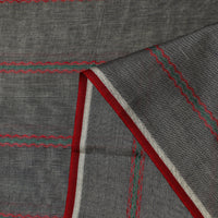 Grey - Mercerised Cotton Thread Work Dharwad Fabric 03