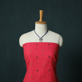 Jacquard Woven 2pc Cotton Unstitched Dress Material Kurta Set with Jewellery 01