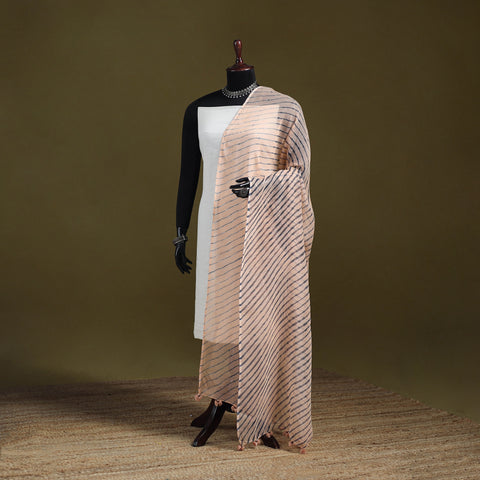 Leheriya Tie-Dye Kota Doria Cotton Dupatta with Tassels 06