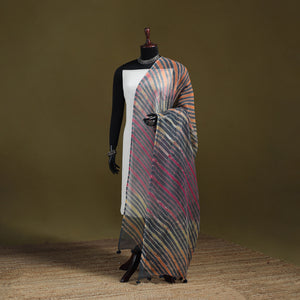 Multicolor - Leheriya Tie-Dye Kota Doria Cotton Dupatta with Tassels 07