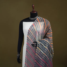Leheriya Tie-Dye Kota Doria Cotton Dupatta with Tassels 07