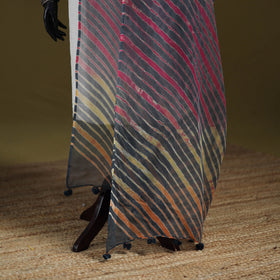 Leheriya Tie-Dye Kota Doria Cotton Dupatta with Tassels 07