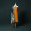 Jacquard Woven 2pc Cotton Unstitched Dress Material Kurta Set with Jewellery 03