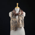 Pedana Kalamkari Hand Bock Print Natural Dyed Handloom Chanderi Silk Stole 01