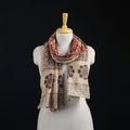 Pedana Kalamkari Hand Bock Print Natural Dyed Handloom Chanderi Silk Stole 12
