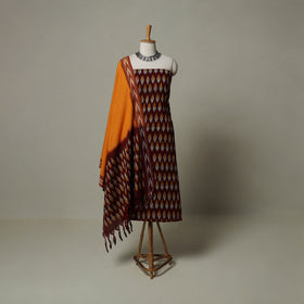 Pochampally Ikat Weave 3pc Cotton Unstitched Dress Material Suit Set 01