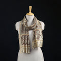 Pedana Kalamkari Hand Bock Print Natural Dyed Handloom Chanderi Silk Stole 16