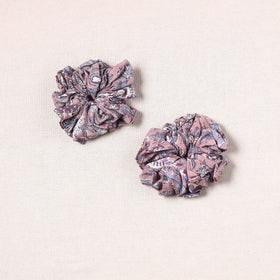 Purple - handmade cotton rubber bands/scrunchies (set of 2)