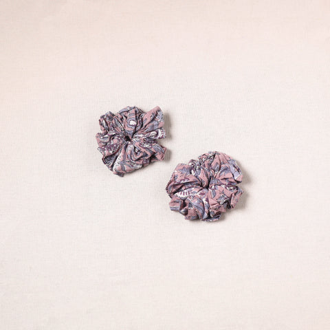 Purple - handmade cotton rubber bands/scrunchies (set of 2)