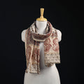 Pedana Kalamkari Hand Bock Print Natural Dyed Handloom Chanderi Silk Stole 23