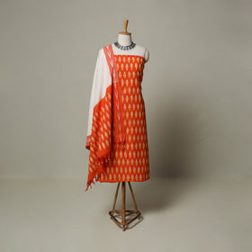 Pochampally Ikat Weave 3pc Cotton Unstitched Dress Material Suit Set 04