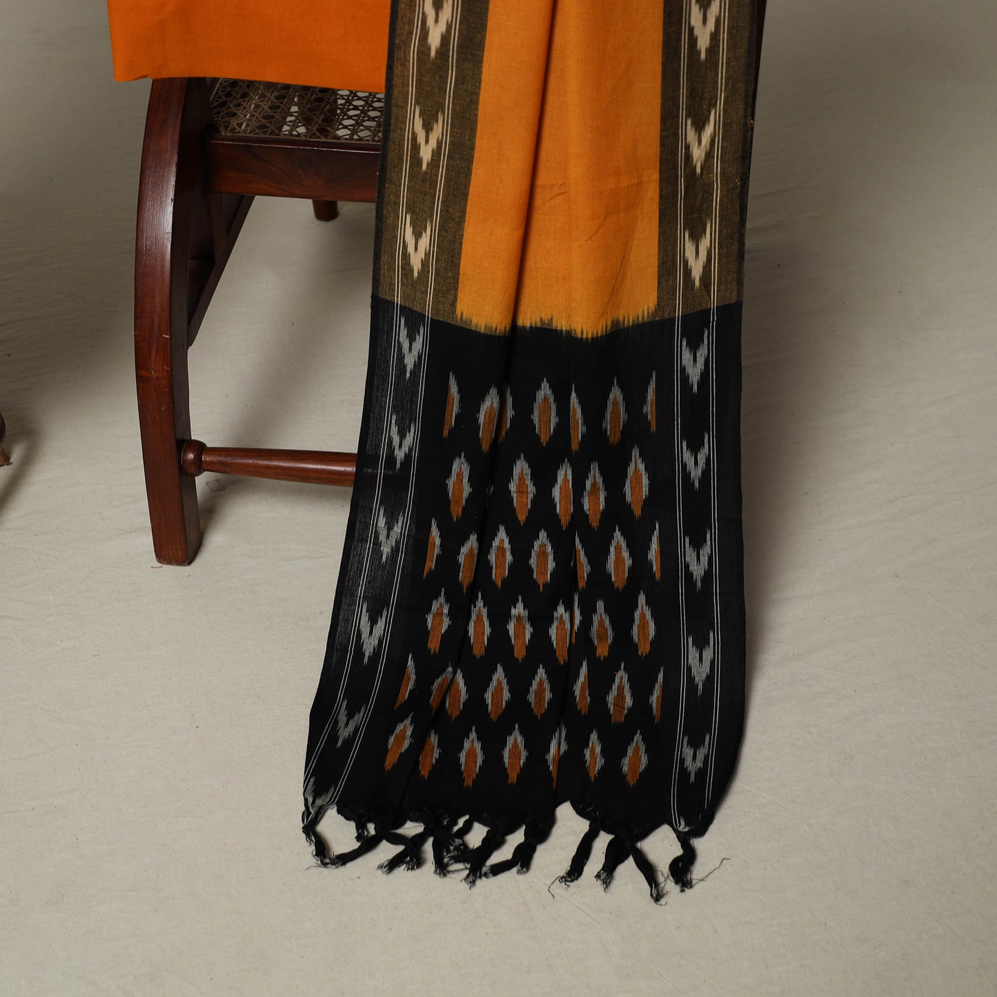Pochampally Ikat Weave 3pc Cotton Unstitched Dress Material Suit Set 05   2026/390-1 5