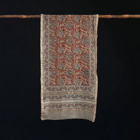 Pedana Kalamkari Hand Bock Print Natural Dyed Handloom Chanderi Silk Stole 25