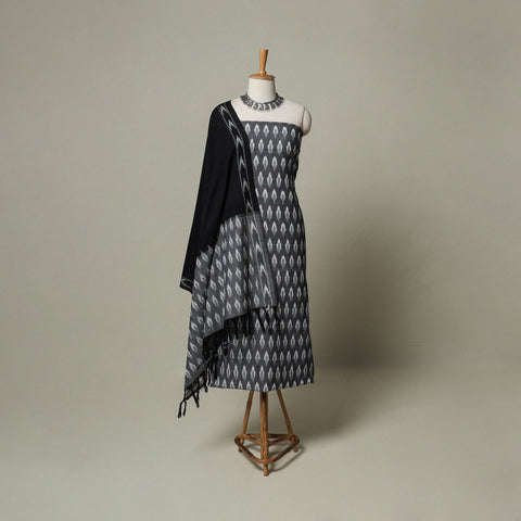 Pochampally Ikat Weave 3pc Cotton Unstitched Dress Material Suit Set 06