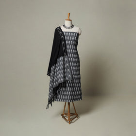 Pochampally Ikat Weave 3pc Cotton Unstitched Dress Material Suit Set 06