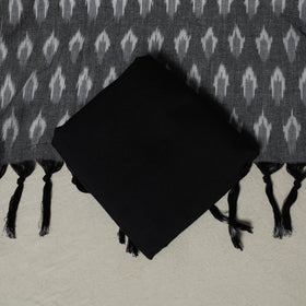 Pochampally Ikat Weave 3pc Cotton Unstitched Dress Material Suit Set 06