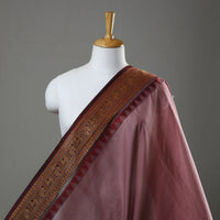 Purple - Brown - Cotton Kanchipuram Fabric with Thread Border 08