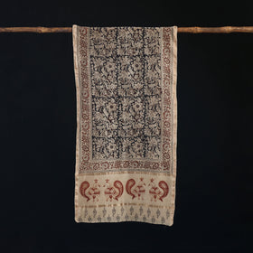 Pedana Kalamkari Hand Bock Print Natural Dyed Handloom Chanderi Silk Stole 19