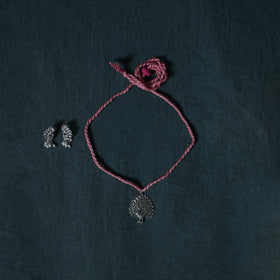 Leheriya Tie-Dye Cotton 2pc Unstitched Dress Material Kurta Set with Jewellery Set 25