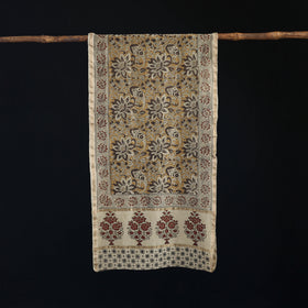 Pedana Kalamkari Hand Bock Print Natural Dyed Handloom Chanderi Silk Stole 18