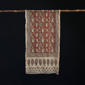 Pedana Kalamkari Hand Bock Print Natural Dyed Handloom Chanderi Silk Stole 17