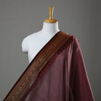 Maroon - Cotton Kanchipuram Fabric with Thread Border 10