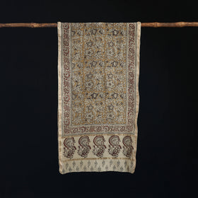 Pedana Kalamkari Hand Bock Print Natural Dyed Handloom Chanderi Silk Stole 16