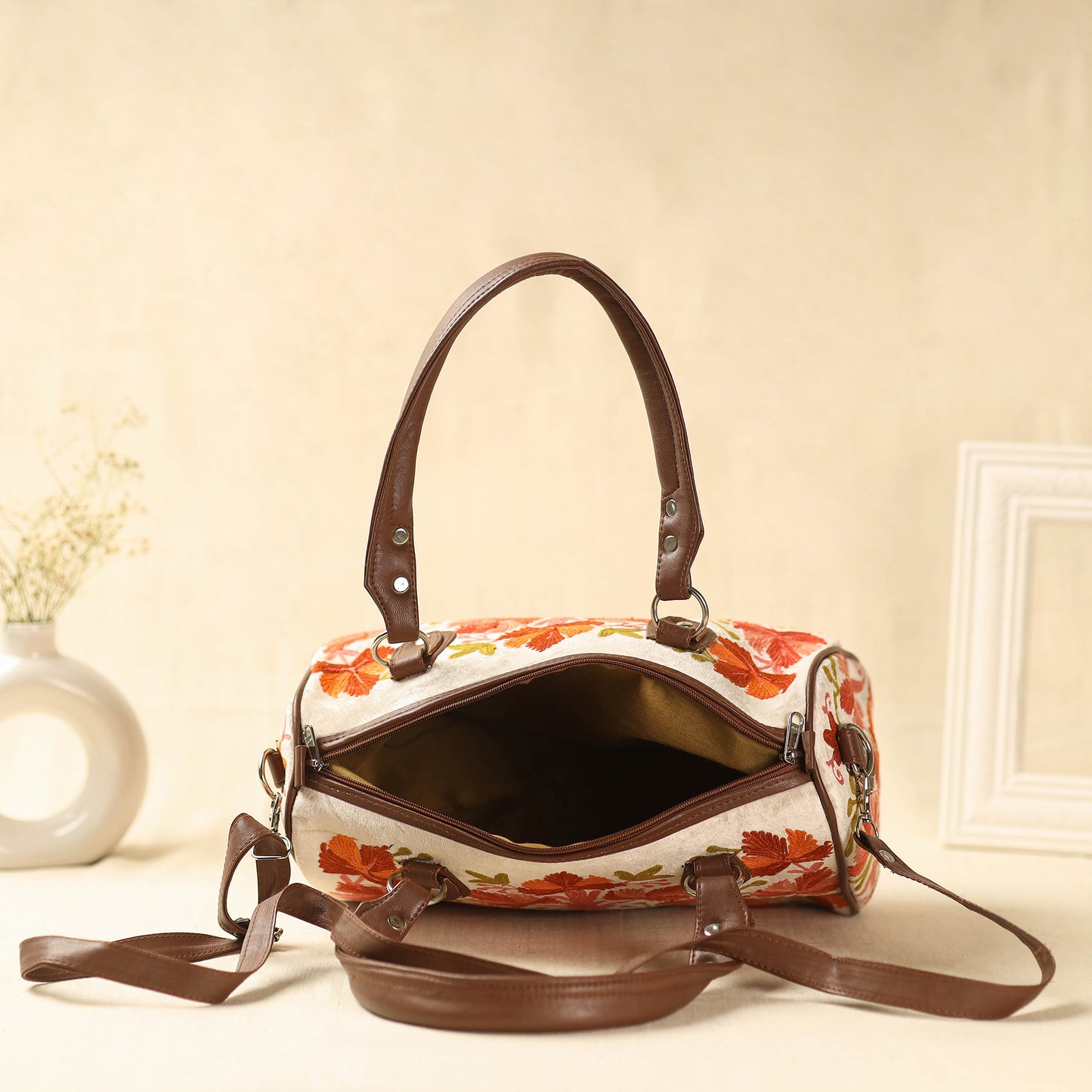 Multicolor Kashmiri Crewel Hand Embroidery Handbag