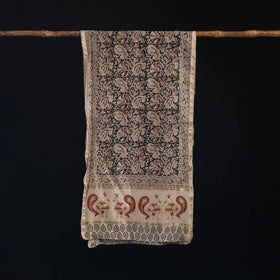 Pedana Kalamkari Hand Bock Print Natural Dyed Handloom Chanderi Silk Stole 13