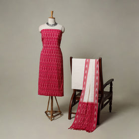 Pochampally Ikat Weave 3pc Cotton Unstitched Dress Material Suit Set 09
