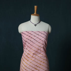 Leheriya Tie-Dye Cotton 2pc Unstitched Dress Material Kurta Set with Jewellery Set 26