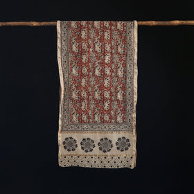 Pedana Kalamkari Hand Bock Print Natural Dyed Handloom Chanderi Silk Stole 10