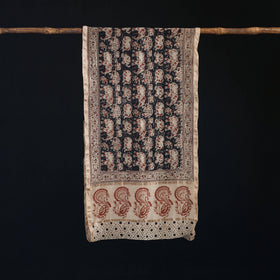 Pedana Kalamkari Hand Bock Print Natural Dyed Handloom Chanderi Silk Stole 09