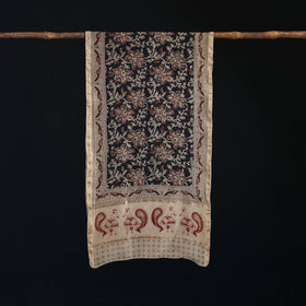 Pedana Kalamkari Hand Bock Print Natural Dyed Handloom Chanderi Silk Stole 08