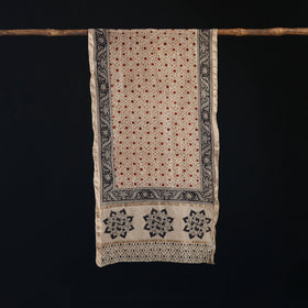 Pedana Kalamkari Hand Bock Print Natural Dyed Handloom Chanderi Silk Stole 07