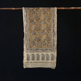 Pedana Kalamkari Hand Bock Print Natural Dyed Handloom Chanderi Silk Stole 06
