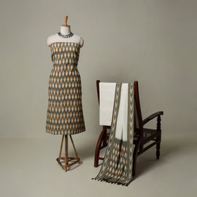 Pochampally Ikat Weave 3pc Cotton Unstitched Dress Material Suit Set 11