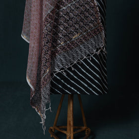 Leheriya Tie-Dye Cotton 2pc Unstitched Dress Material Kurta Set with Jewellery Set 28